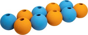 Dog Toys, Interactive Fetch Rubber Balls, (Pack of 10), 2.5 inch, Multi-Color Blue/Orange